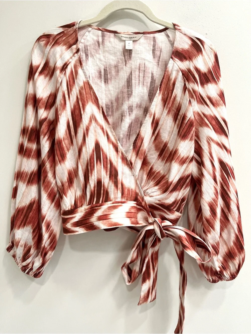 Banana Republic Matching Set Wayfinder linen wrap top Meridian wide leg pants